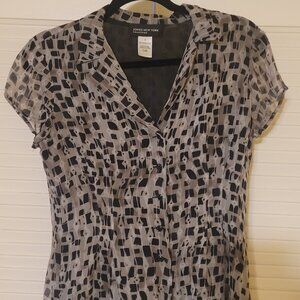 Short Sleeve Button Down Blouse by Jones New York. Same Day Shipping.